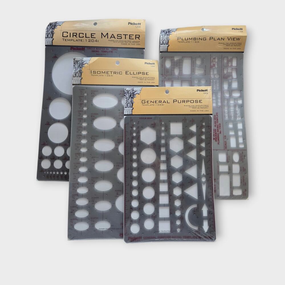 NEW Pickett Drawing Drafting Stencil Templates Engineering Architecture USA